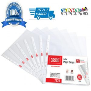 Kristal Poşet Dosya 60 Mikron Cassa 7270 / 100 Lü Paket.