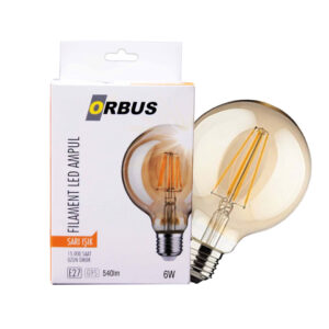 Orbus 6WATT RUSTİK GLOBE AMPUL AMBER E27 DUY