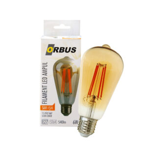 Orbus 6WATT AMBER RUSTİK ARMUT AMPUL E27 DUY