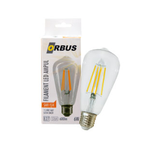 Orbus 6WATT CLEAR RUSTİK ARMUT AMPUL E27 DUY