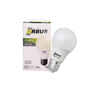ORBUS 9WATT LED AMPUL SARI IŞIK E27 DUY